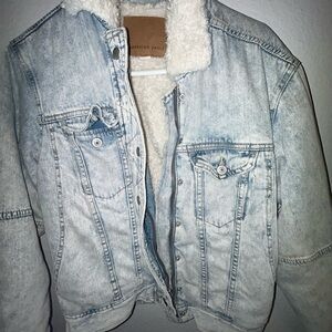 American Eagle Denim Jacket with Cream Lining